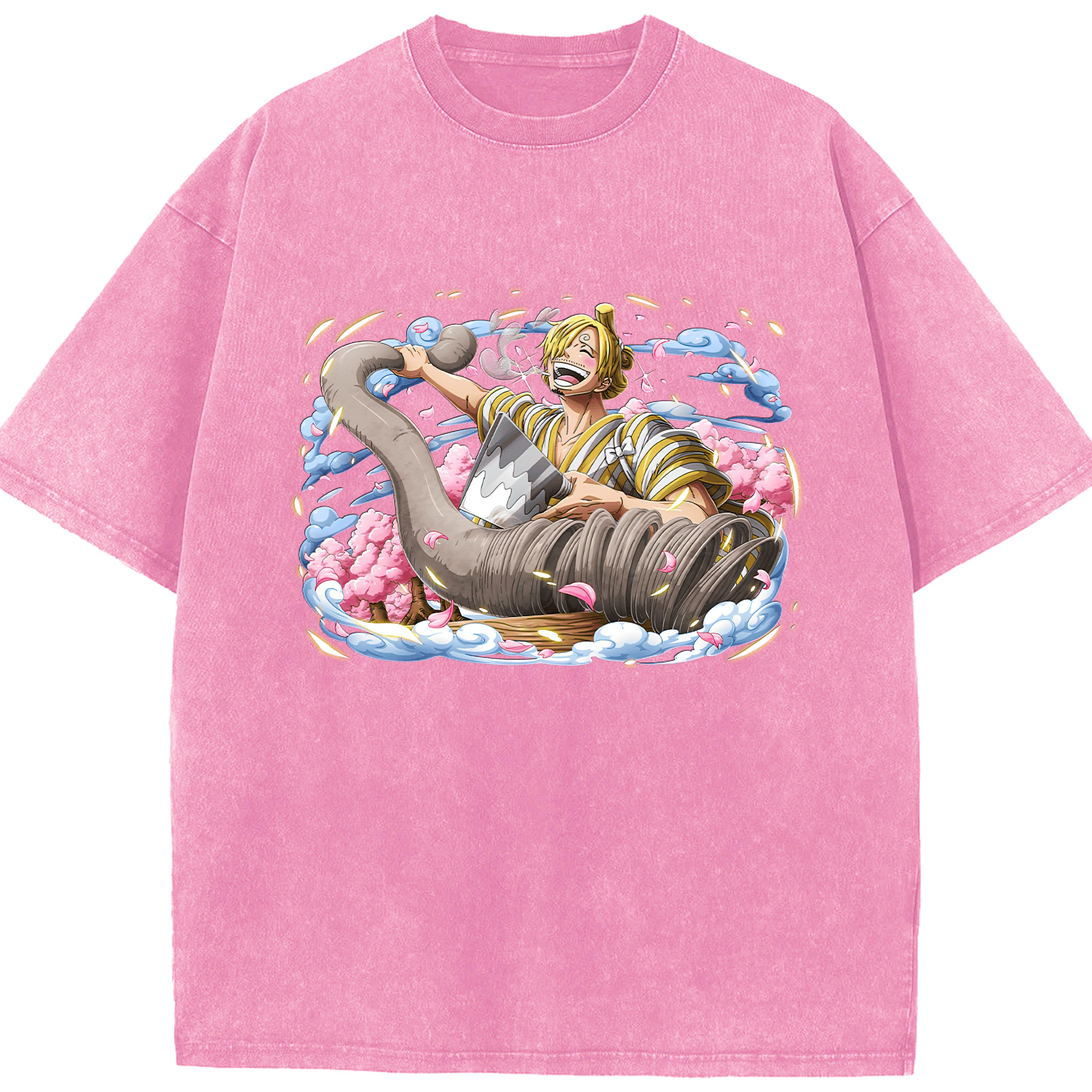 ワンピース サンジ ONE PIECE Sanji 綿100% ヴィンテージ風 半袖Tシャツ（フロントプリント）